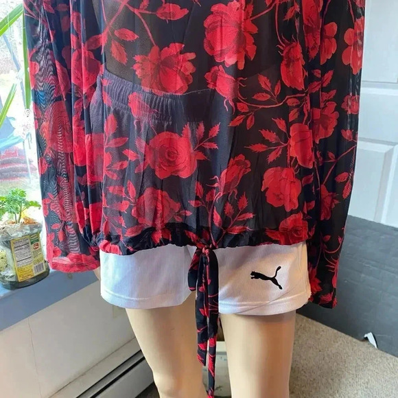 Ups &Down Floral print Lightweight Casual Tunic Top Blouse women 2X Cottagecore - Picture 2 of 5